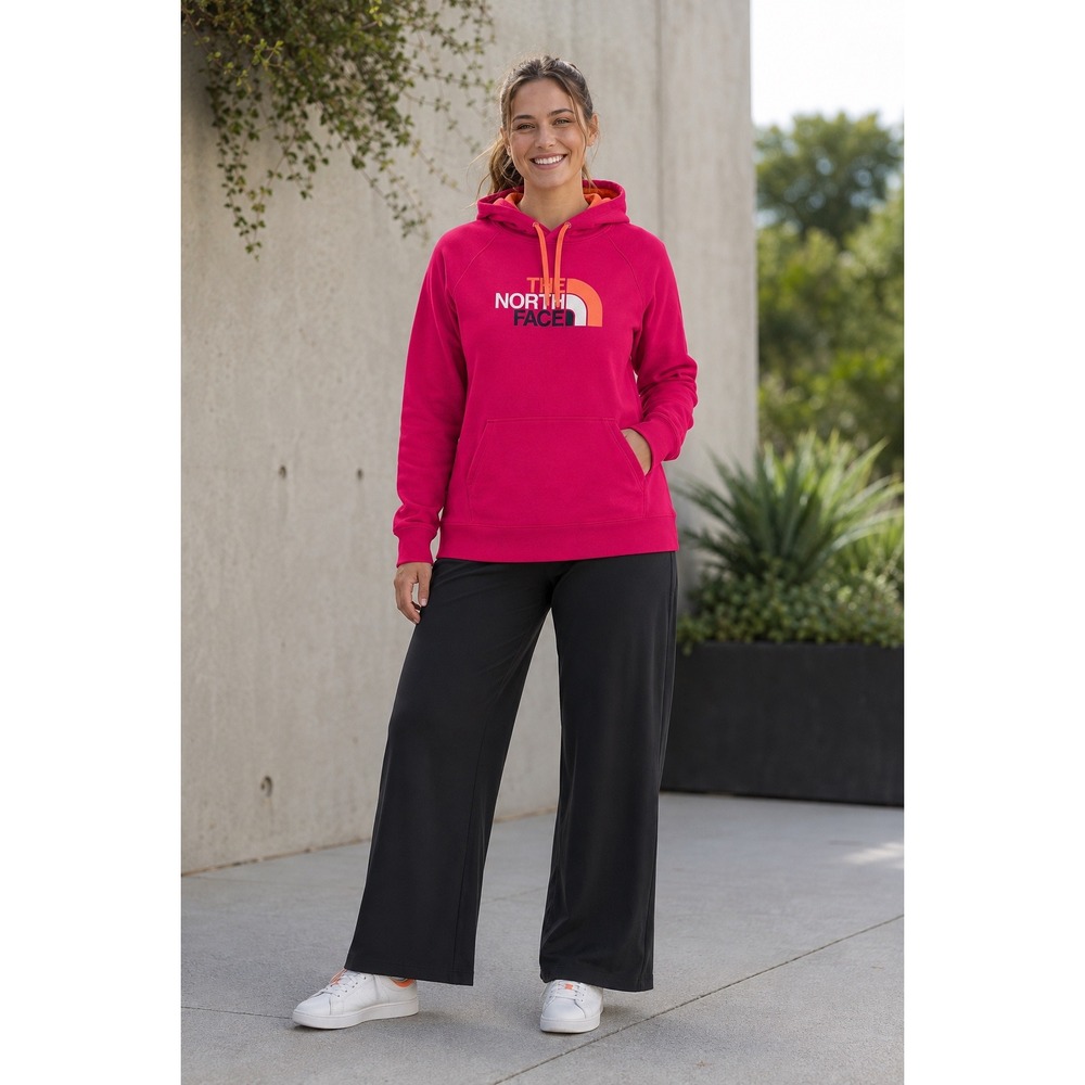 The North Face Womens Pink Logo Pullover Hoodie XL Gorpcore Outdoorsy Sweatshirt